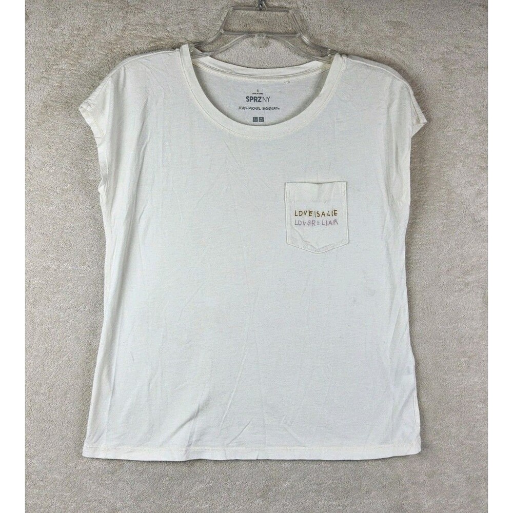 Uniqlo SPRZ NY Jean-Michel Basquiat Love Is A Lie Lover = Liar Pocket T-Shirt S